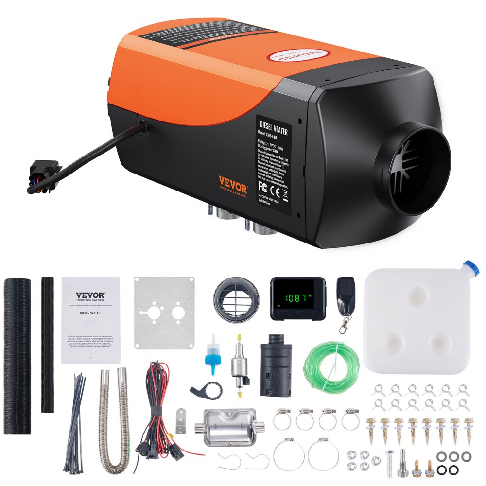 VEVOR Diesel Air Heater, 12V 5KW Diesel Heater with Remote Control and LCD, 10L Fuel Tank Diesel Parking Heater, Rapid Heating and Low Noise for RV Trailer Camper Van Boat And Indoors - ZCJRQFT12V5KW4C25V9