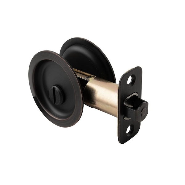Pamex Privacy Round Sliding Door Lock with 2-3/8in Backset Standard Venetian Bronze Finish - PF2D10