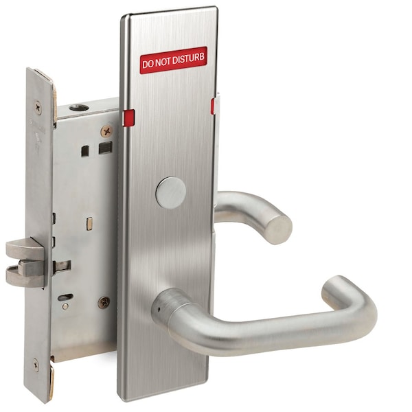 Schlage Grade 1 Bed Bathroom Privacy Mortise Lock, 03 Lever, N Escutcheon, Indicator displays with Text, Ext - L9040 03N 626 L283-723