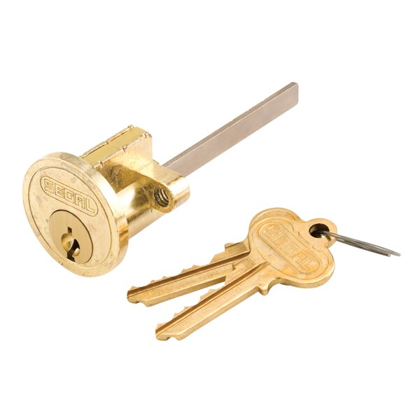 Prime-Line Replacement Rim Cylinder Deadbolt in Brass Plated Finish Single Pack - SE 66007