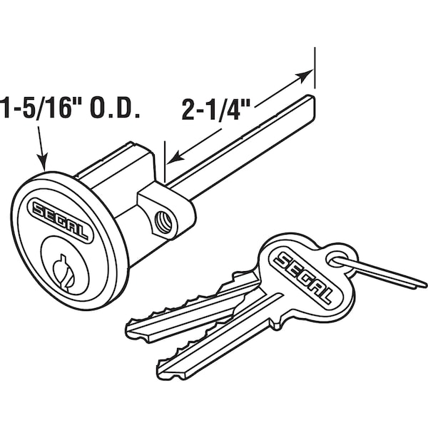 Prime-Line Replacement Rim Cylinder Deadbolt in Brass Plated Finish Single Pack - SE 66007