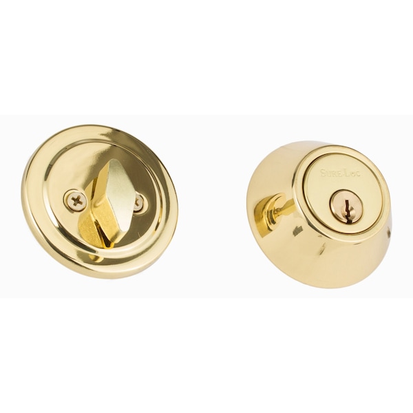 Sure-Loc Hardware Sure-Loc Hardware Single Cylinder Deadbolt, Polished Brass - DB201 3