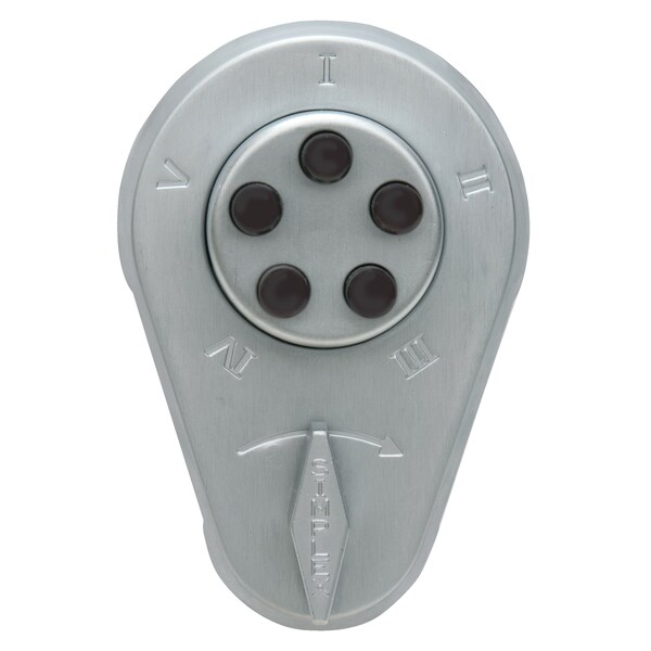 Simplex Kaba Auxiliary Lock, Thumbturn; Key Override; 1in Deadbolt for 1-3/4in to 2-1/8in Door Satin Chrome - 91026D