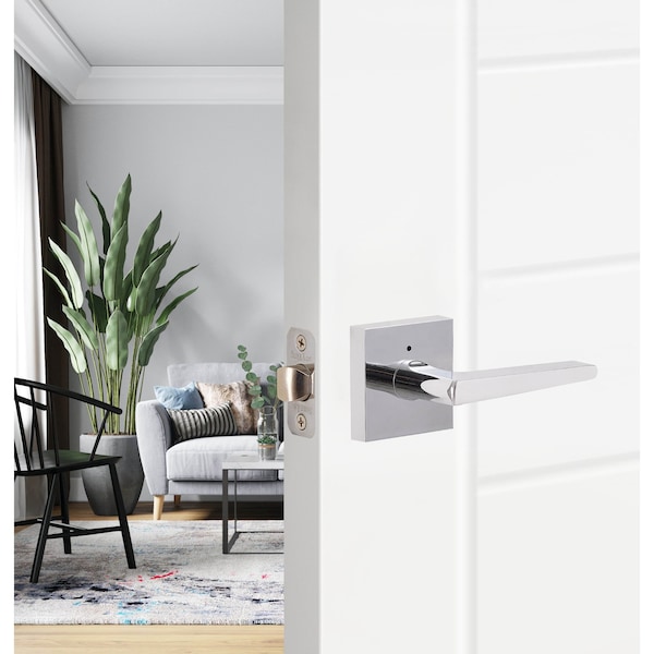 Sure-Loc Hardware Sure-Loc Hardware Basel Square Privacy Lever, Reversible Handing, Polished Chrome - BS102-SQ 26