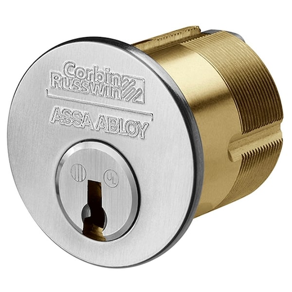 Corbin Russwin 1-1/8" Mortise Cylinder, D1 Keyway, KD, A01 Cam, 626, 4 Pack - 1000-118-A01-6-D1 626 (4PK)