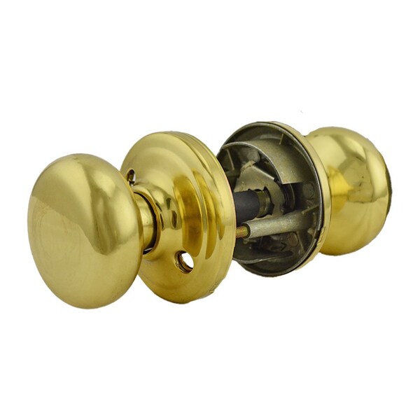 Kwikset Hancock Knob Vestibule Door Lock SmartKey , New Chassis , 6AL Latch, RCS Strike Bright Brass Finish - 750H-3S