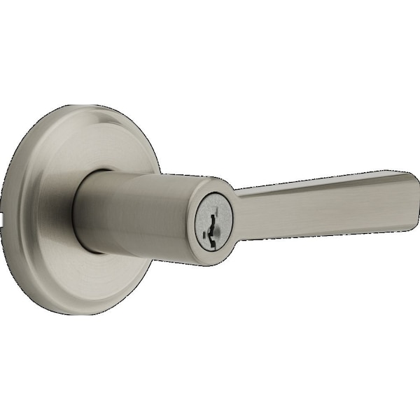 Kwikset Trafford Lever Entry Door Lock SmartKey with 6AL Latch and RCS Strike Satin Nickel Finish - 740TDL-15S