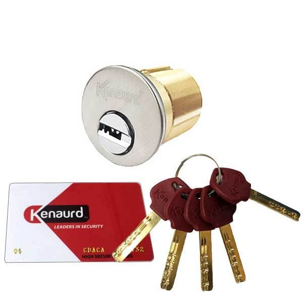 Kenaurd Kenaurd: HighSecurity 1-1/4 Mortise - Silver 26D - No 06 Keyway - 5 Keys - KHMC03-26D