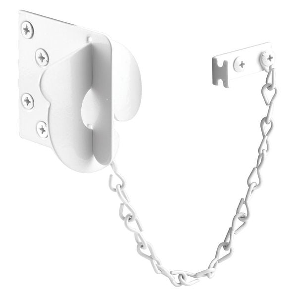 Primeline Tools Texas Security Bolt, 3 in., Stamped Steel, Painted White, Fits Swing-In Doors (Single Pack) - MP9493