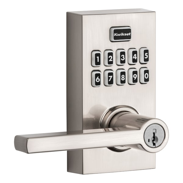 Kwikset Kwikset SmartKey Satin Nickel Metal Electronic Touch Pad Entry Lever - 99170-003