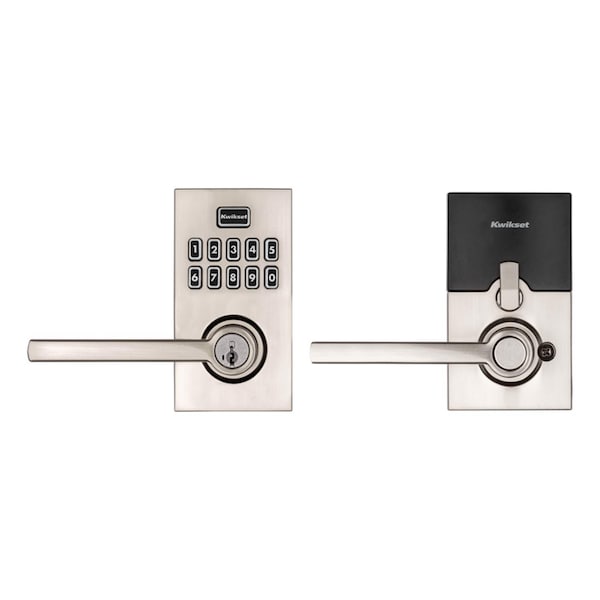 Kwikset Kwikset SmartKey Satin Nickel Metal Electronic Touch Pad Entry Lever - 99170-003