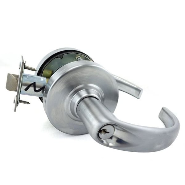 Schlage Commercial Storeroom Sparta Lever C Keyway, 2-3/4" Deadlatch, ANSI Strike Satin Chrome - ALX80PSPA626