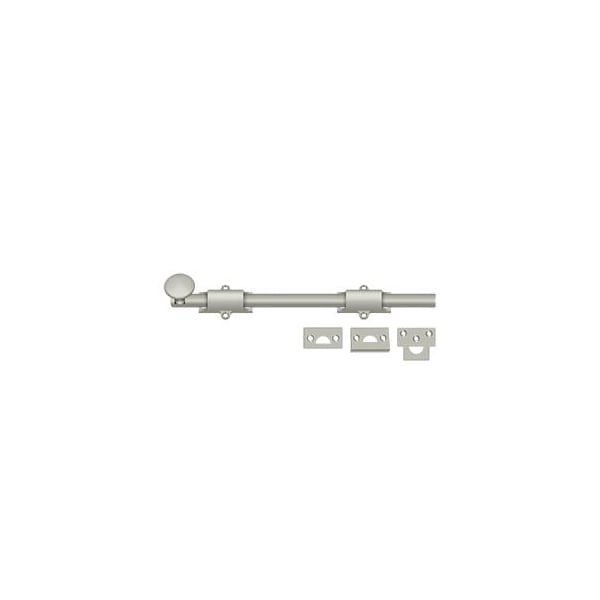 Deltana Surface Bolt, Heavy Duty Satin Nickel 12" - 12SB15