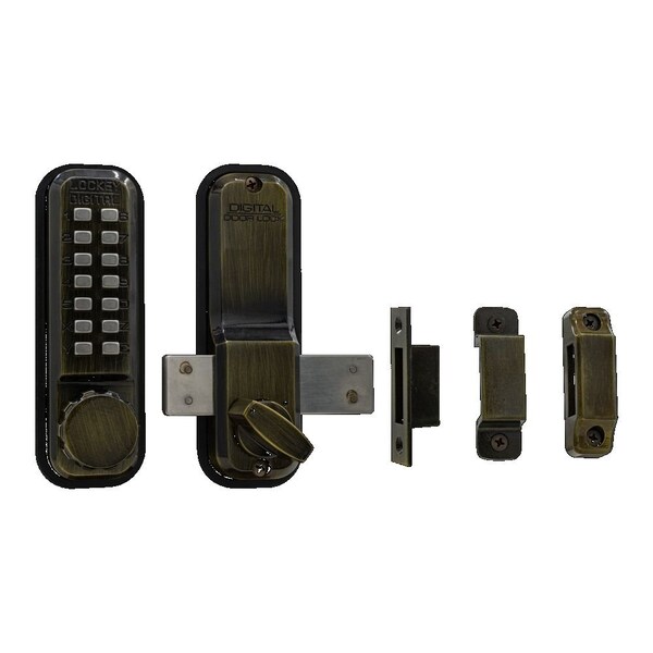 Lockey Usa Mechanical Keyless Surface Mount Deadbolt, 2200, Antique Brass - 2200AB