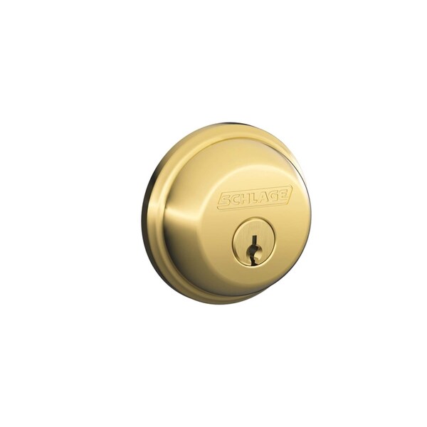 Schlage Schlage Bright Brass Zinc Single Cylinder Deadbolt - B60NV505