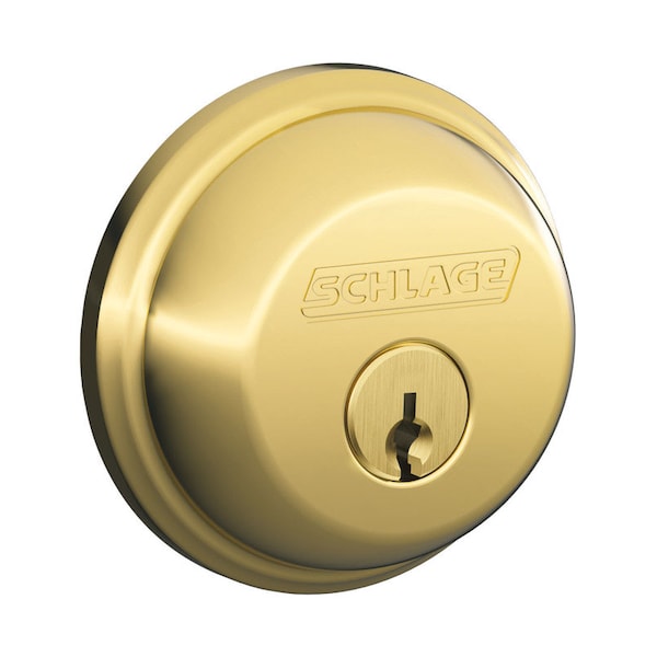 Schlage Schlage Bright Brass Zinc Single Cylinder Deadbolt - B60NV505