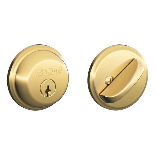 Schlage Schlage Bright Brass Zinc Single Cylinder Deadbolt - B60NV505