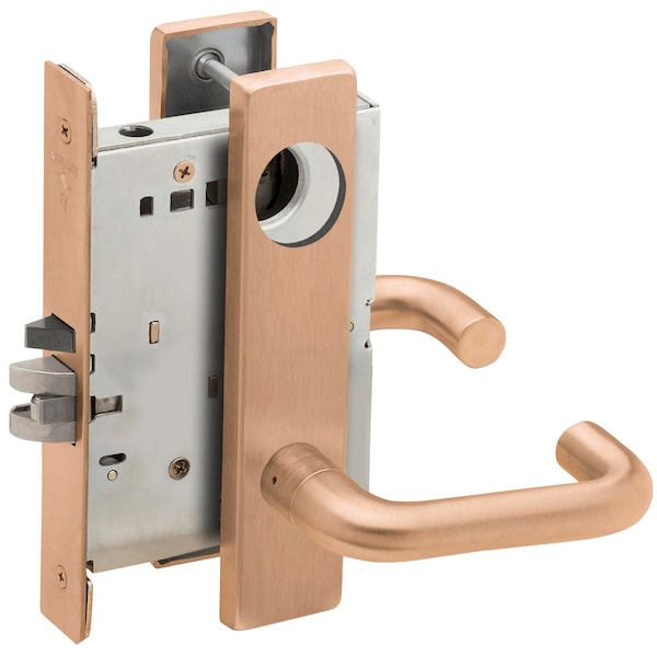 Schlage Grade 1 Storeroom Mortise Lock, Less Cylinder, 03 Lever, L Escutcheon, Satin Bronze Clear Coated Fin - L9080L 03L 612
