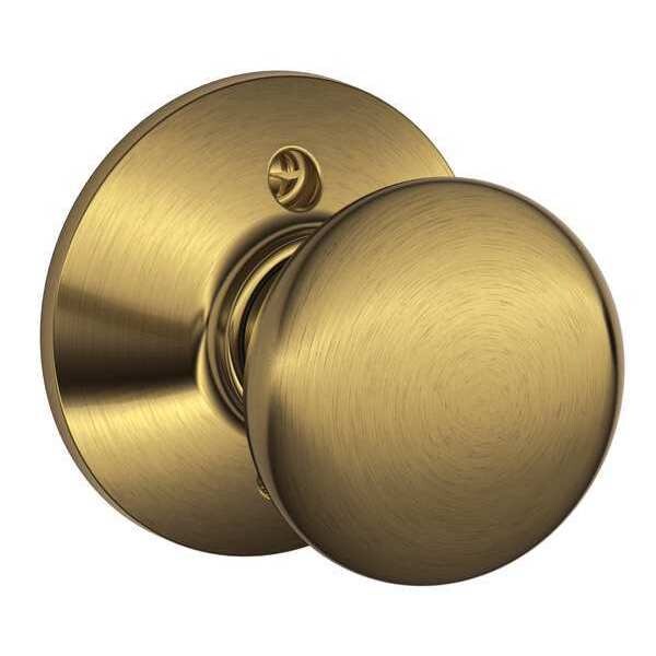 Schlage Antique Brass Dummy Knob Lockset, Plymouth - F170 PLY 609