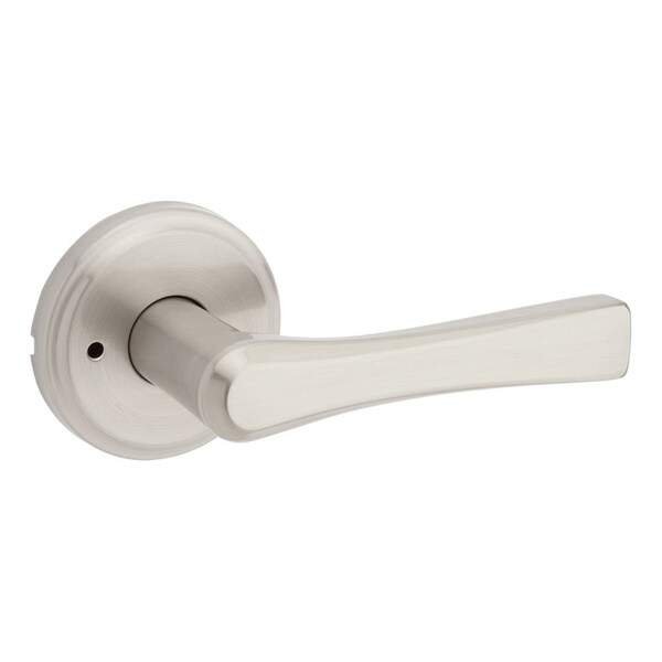 Kwikset Katella Lever Privacy Door Lock with 6AL Latch and RCS Strike Satin Nickel Finish - 730KAL-15