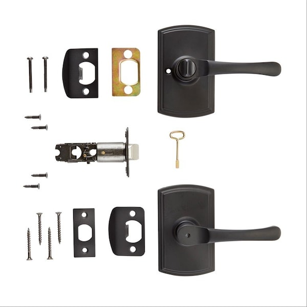 Delaney Hardware Italian Collection Artino Black Bed/Bath Door Handle - 362204