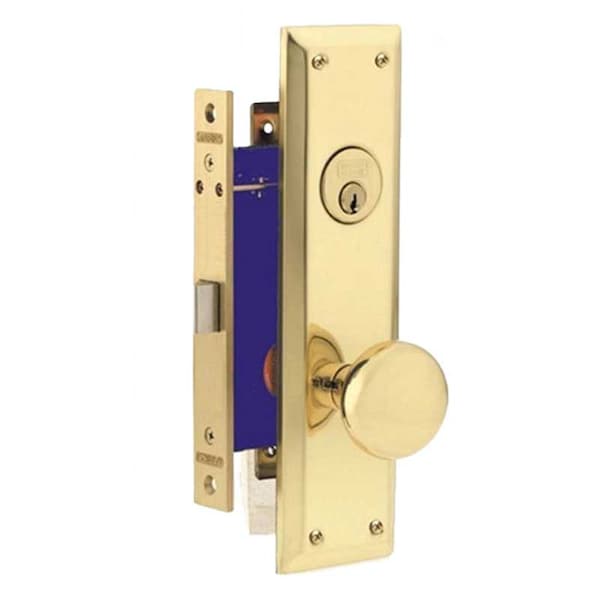 Marks Marks: METRO MORTISE KNOB LOCKSET HD - VESTIBULE - 1-1/16 X 7-5/8 - POLISHED BRASS - RIGHT HAND - MRK-91DW-3-RH