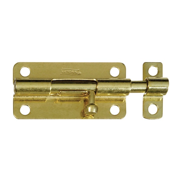 National Hardware National Hardware 4 in. L Brass-Plated Steel Barrel Bolt 1 pk - N151-688