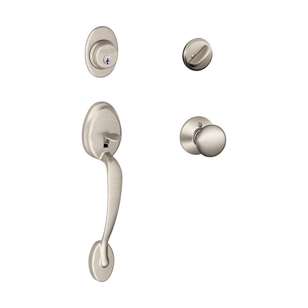 Schlage Schlage Classic / Contemporary Satin Nickel Handleset Right or Left Handed - F60NPLY619