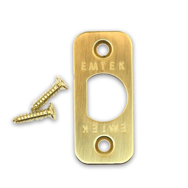 Emtek Radius Corner Faceplate and Screws for Passage or Privacy Latch Unlacquered Brass Finish - 83231US3NL