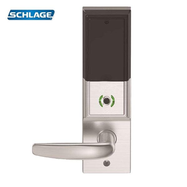 Schlage Electric wireless ENGAGE Mortise Lock, Storeroom, Addison Design, 07 Lever, Escutcheon, Satin Chrme - LEMS-ADD-P-07-626-RH