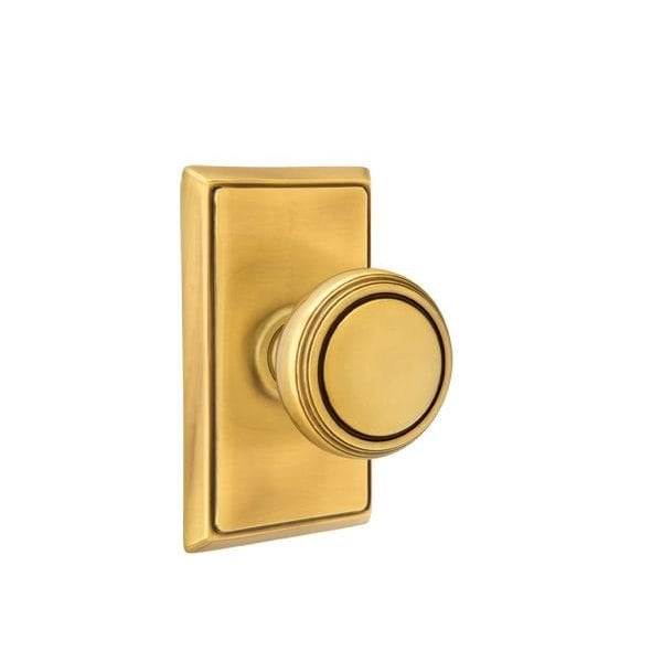 Emtek Norwich Knob 2-3/8 in Backset Passage w/Rectangular Rose for 1-1/4 in to 2 in Door - 8121NWUS7
