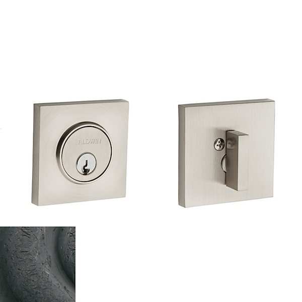 Baldwin Estate Distressed Oil Rubbed Bronze Deadbolts - 8220.402