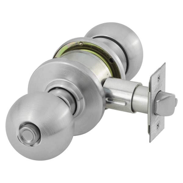 Sargent Grade 2 Privacy/Bathroom Cylindrical Lock, B Knob, O Rose, Non-Keyed, Satin Chrome Finish, Springlat - 28-6U65 OB 26D