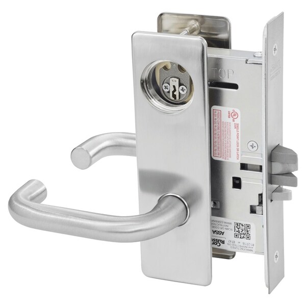 Corbin Russwin Classroom Mortise Lock, LW Lever, M Escutcheon, Satin Stainless Steel - ML2055 LWM 630 LC