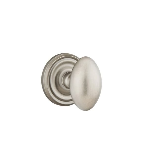Emtek Egg Knob 2-3/8 in Backset Privacy With Regular Rose for 1-1/4 in to 2 in Door Pewter Finish - 8200EUS15A
