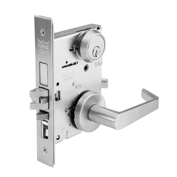Dorma Heavy Duty Grade 1 Mortise Lockset. Corridor w/Deadbolt Function LR Lever B Rose 2-9/16 Dia. 626 - M9956L-LRB-626