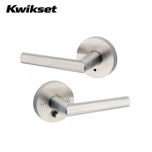 Kwikset Milan Privecy Lever with Round Rose Satin Nickel - KWS-730MIL-RDT-15-6AL-RCS