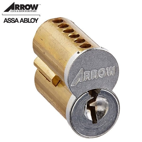 Arrow Lock POINTE 6PIN 1C UNCOMB 1C KEYWAY UNCOMBINATED CORE SATIN CHROME FINISH - ARR-100CRP-UCX1C-26D
