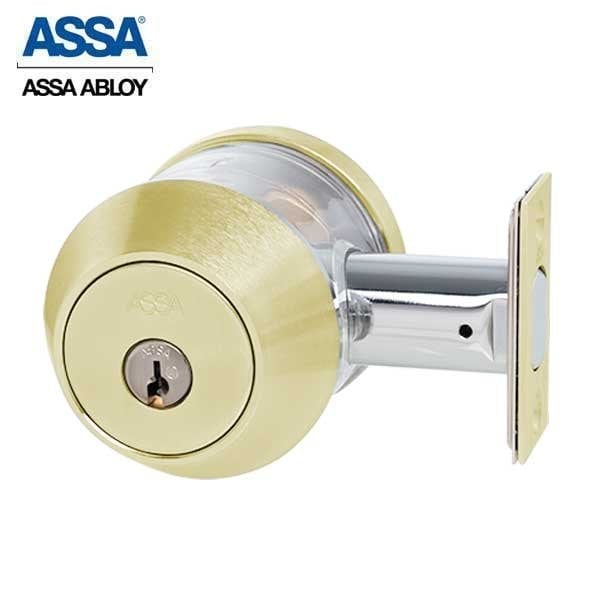 Assa Abloy 7000 Series Maximum+ Grade 1 Single Cylinder Deadbolt Bright Brass KA - ASS-7900-605-3-F-COMP-KA-0A7