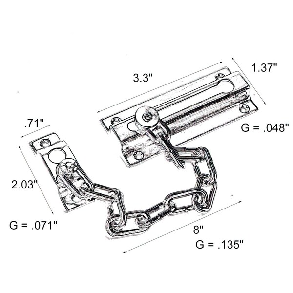 Richelieu 3 12inch 89 mm Chain Door Guard, Satin Nickel - 212SNR
