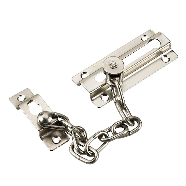 Richelieu 3 12inch 89 mm Chain Door Guard, Satin Nickel - 212SNR