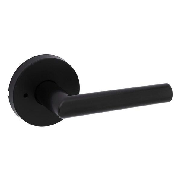 Kwikset Milan Lever with Round Rose Privacy Door Lock with 6AL Latch and RCS Strike Matte Black Finish - 730MILRDT-514