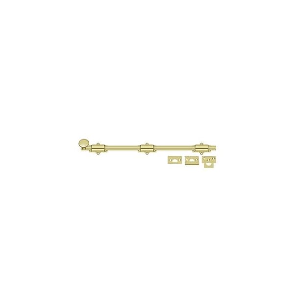 Deltana Surface Bolt, Heavy Duty Bright Brass 18" - 18SB3