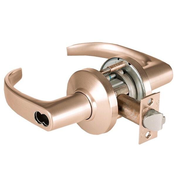 Best Grade 1 Entrance Cylindrical Lock, 14 Lever, C Rose, SFIC Less Core, Satin Bronze Finish, 2-3/4-in A - 9K37AB14CSTK612