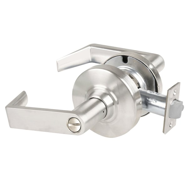 Schlage Grade 2 Privacy Cylindrical Lock with Field Selectable Vandlgard, Rhodes Lever, Non-Keyed, Satin Nic - ALX40 RHO 619
