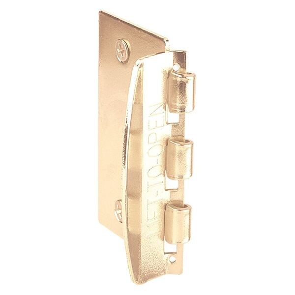 Primeline Tools Privacy Flip-Action Door Lock, 1-3/8 in. x 2-3/4 in., Stamped Steel, Brass Plated (2 Pack) - MP4015