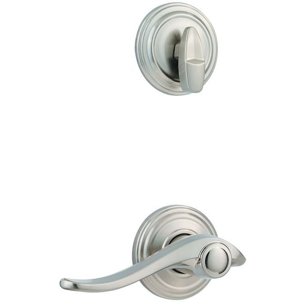 Kwikset Avalon Lever Interior Single Cylinder Handleset Trim, Satin Nickel - 966AVLLH-15