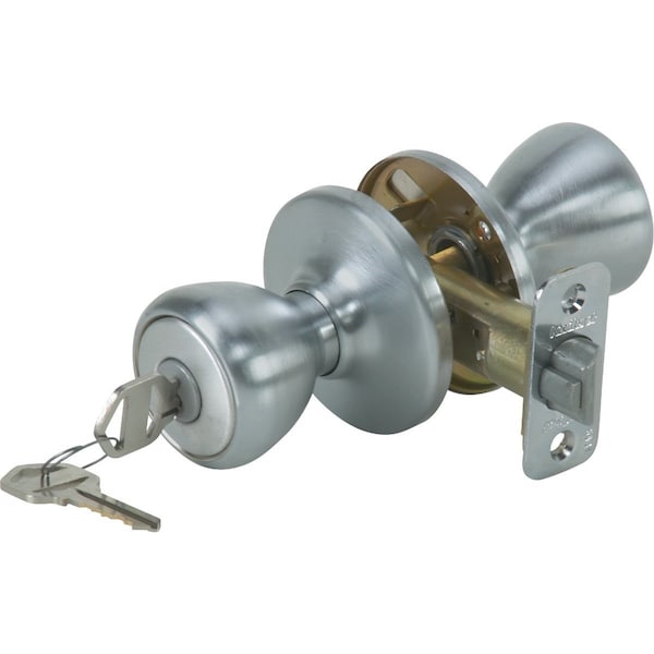 Kwikset Tylo Satin Chrome Entry Door Knob - 400T 26D CP K6 V1