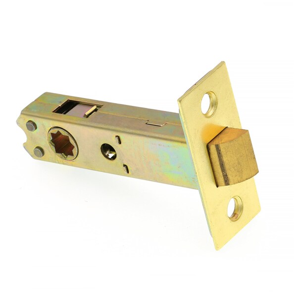 Prime-Line Passage Door Latch Set, Glass Knob with Latch Bolt Brass Finish, Vintage - E 28326