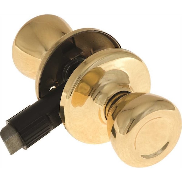 Kwikset Mobile Home Polished Brass Passage Hall/Closet Door Knob - 200M 3 CP 7/8RFL RCS